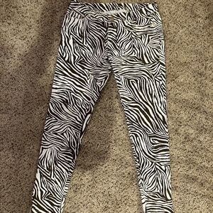 Michael Kors brown and white skinny zebra pants size 4p